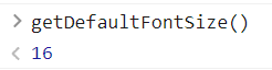 Default font size function result