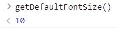 Default font size function result