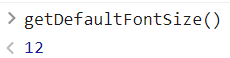 Default font size function result