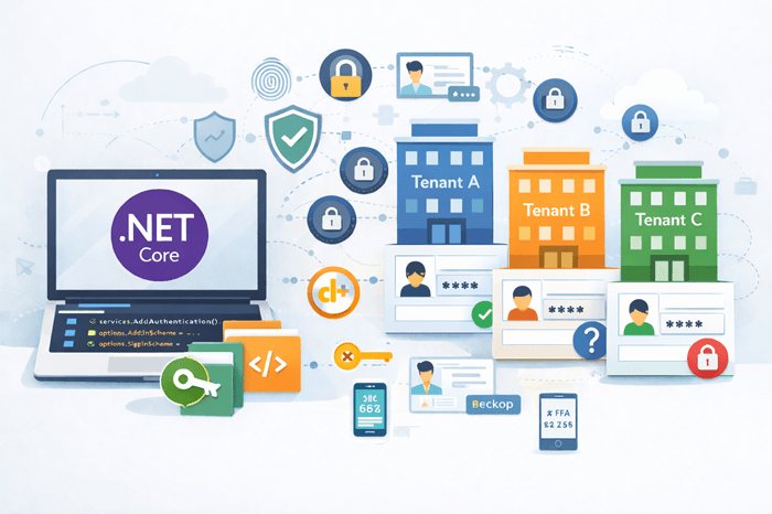 Multi-tenant ASP.NET Core app - configuring authentication