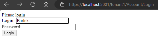 Multi-tenant database - exisiting user for tenant1
