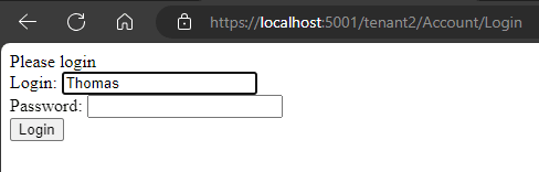 Multi-tenant database - exisiting user for tenant1