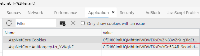 Authentication cookie payload